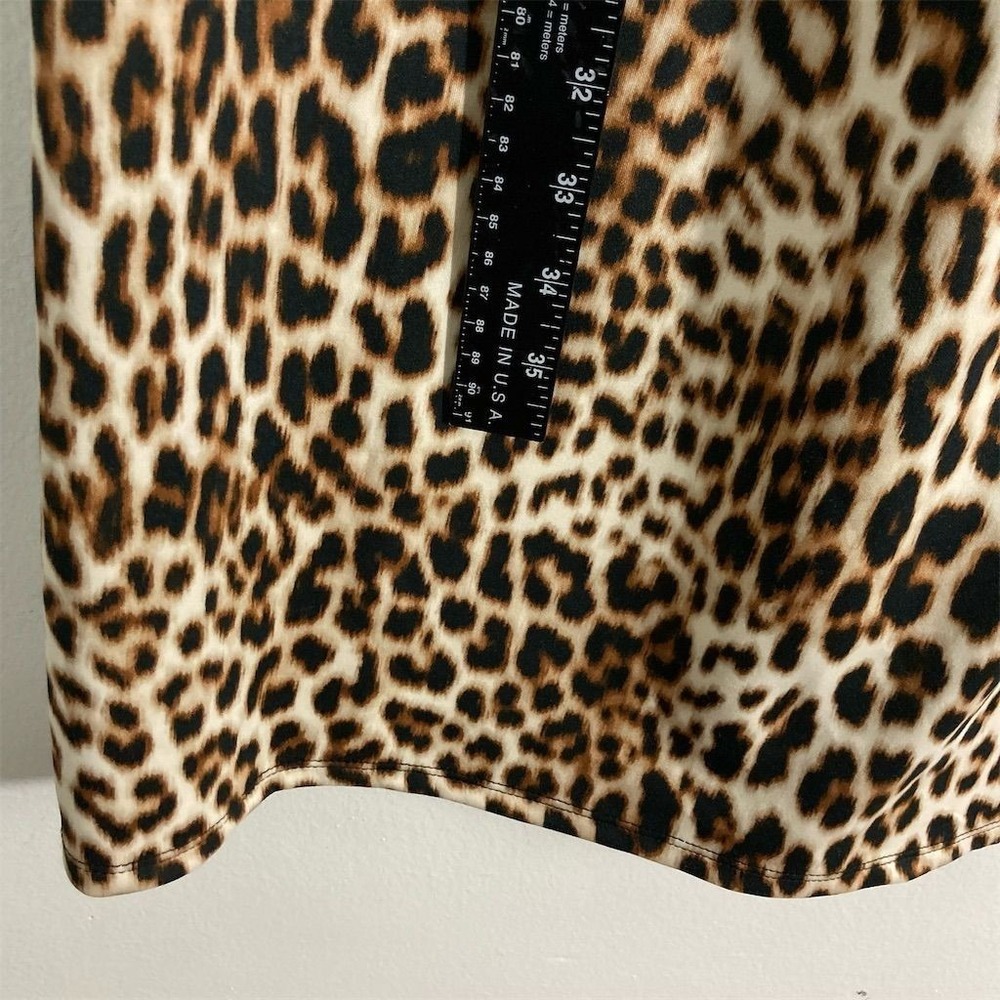 Bold Elements Leopard Print Cutout Dress XL Asymmetric Long Sleeve - Picture 4 of 10